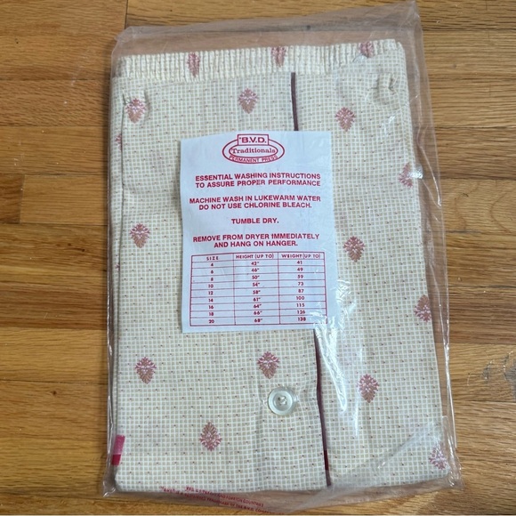 Vintage B.V.D. Traditionals Permanent Press Boys Pajama Set Size 20 Yellow Blend - Picture 6 of 7